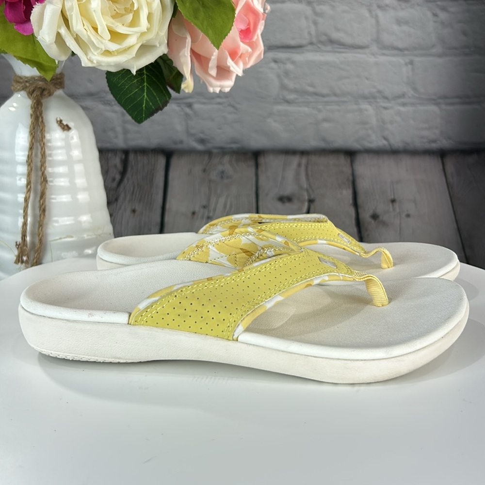 🪷 SPENCO YUMI BOKEH Support Sundress (Yellow) Thong Slip On Flip Flop Sandals - Picture 5 of 17